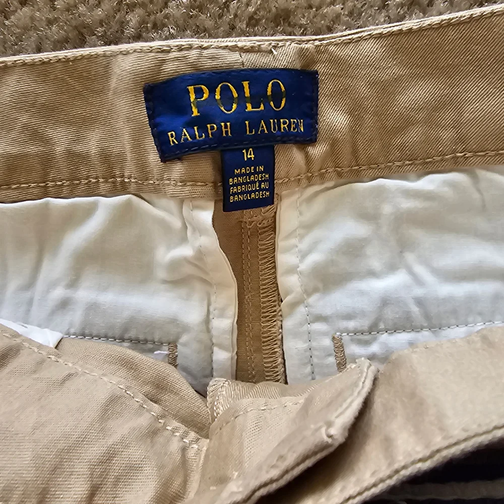 Polo Ralph Lauren Boys Belted Khaki Shorts Size 14